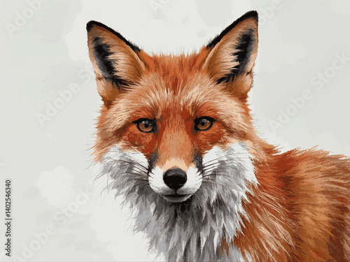 Ember tails red fox isolated watercolor vector illustration svg
