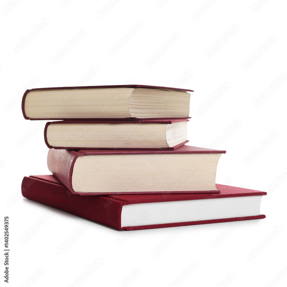Stack of hardcover books isolated on white Stack of hardcover books isolated on white