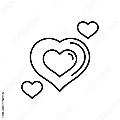 Hearts Icon vector stock illustration