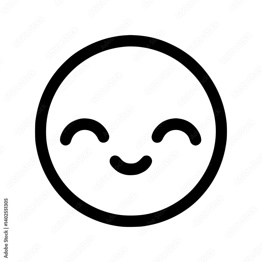 Smiling emoji icon representing happiness and joy Smiling emoji icon representing happiness and joy