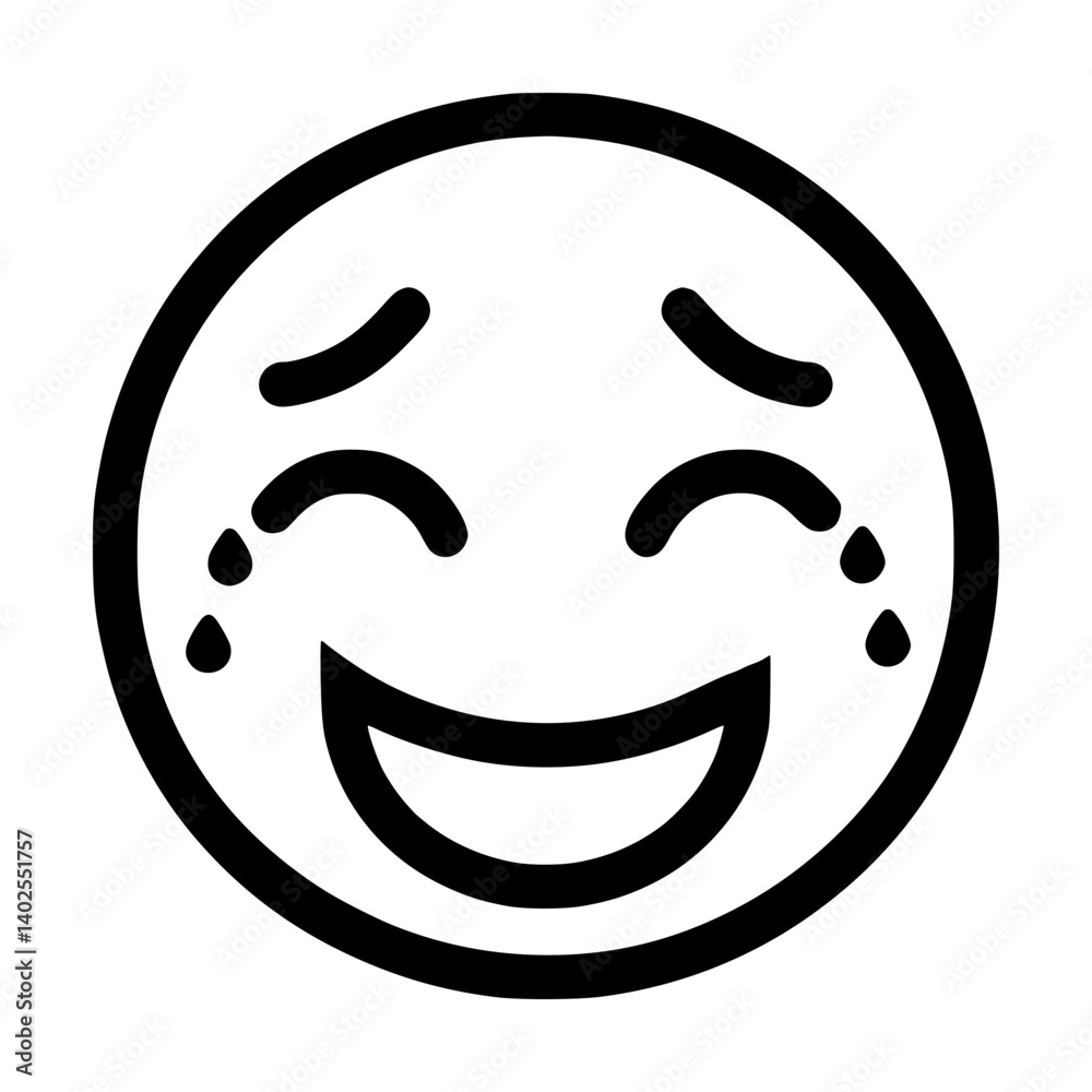 Laughing emoji icon expressing joy and happiness Laughing emoji icon expressing joy and happiness