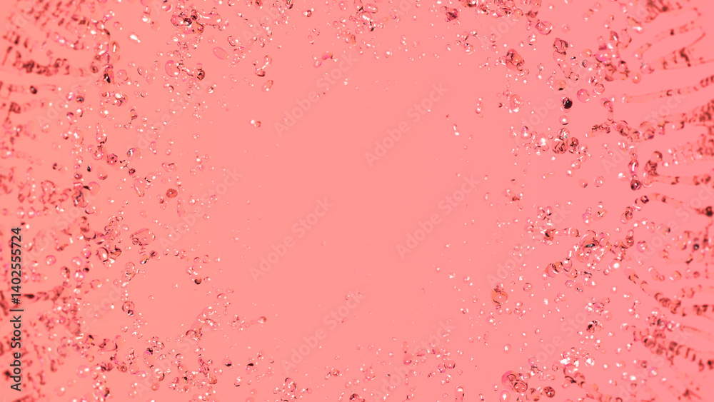Peach Gradient Background With Clear Liquid Drops Peach Gradient Background With Clear Liquid Drops