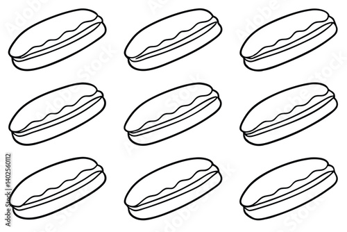 eclairs line art creative dessert sketch design ideas