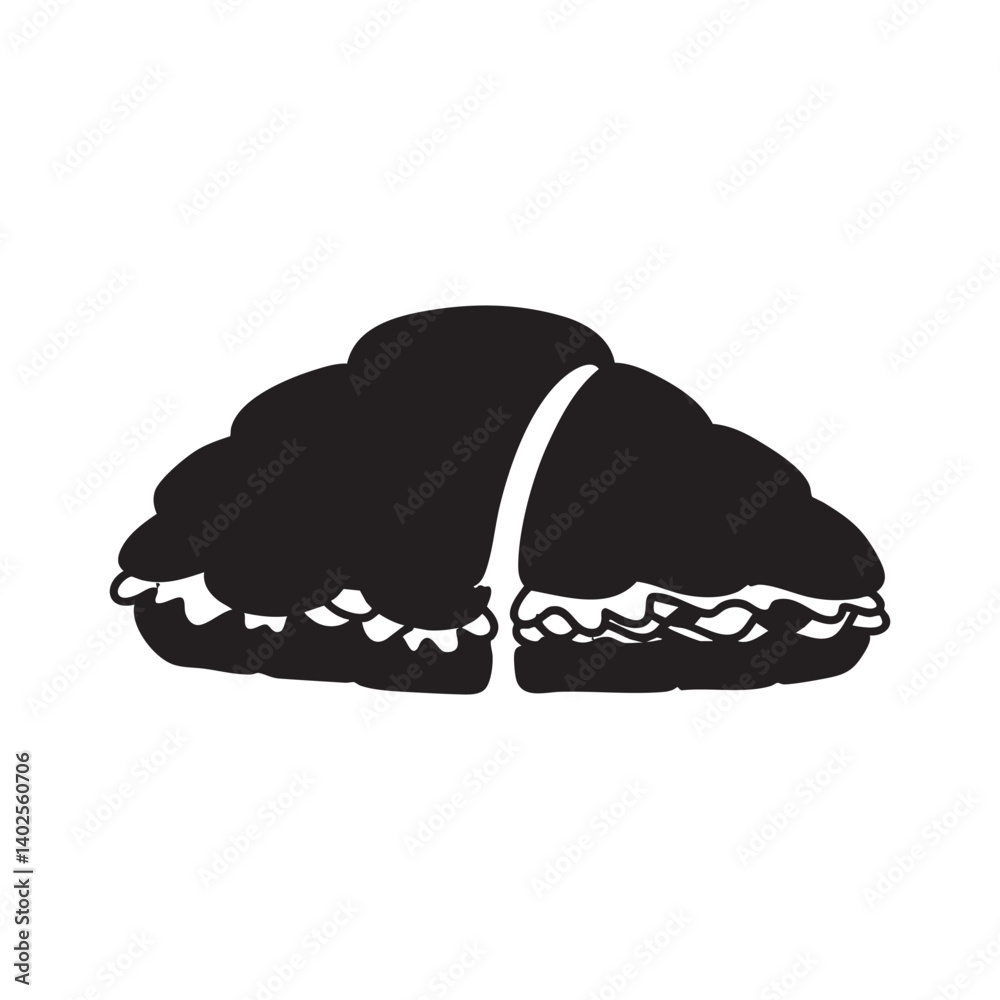 Obraz premium Chocolate croissant with filling