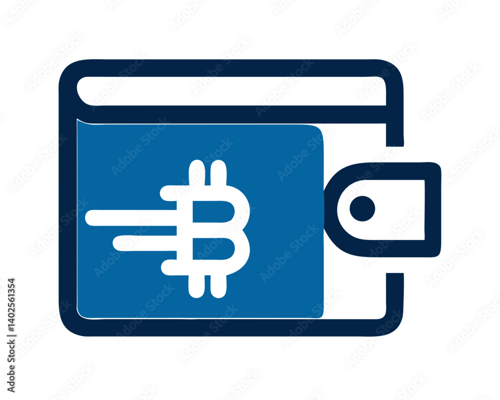 Cryptocurrency wallet graphic design with Bitcoin logo Cryptocurrency wallet graphic design with Bitcoin logo