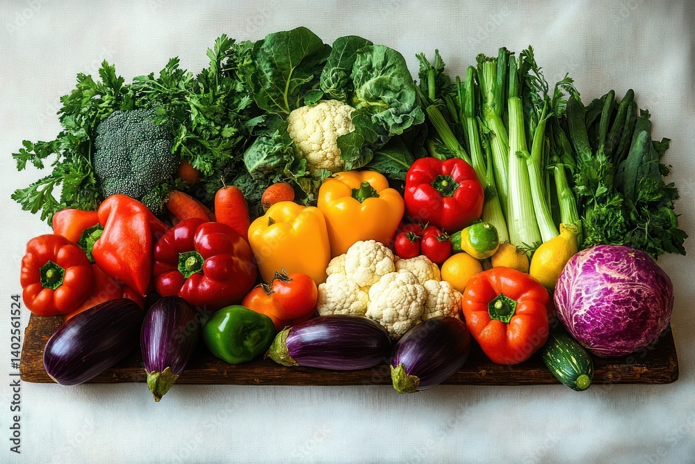 Vibrant Still Life of Assorted Vegetables with Rich Textures and Colors Vibrant Still Life of Assorted Vegetables with Rich Textures and Colors