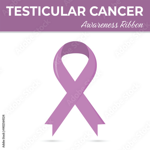 Purple Testicular Cancer Awareness Ribbon, Bold Symbol of Support and Early Detection