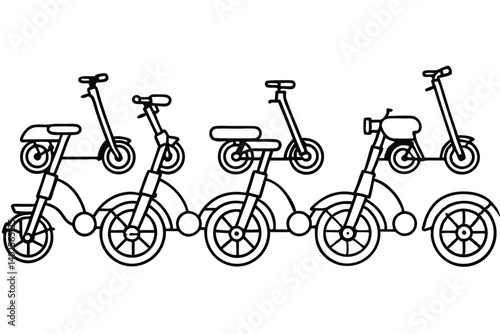 electric bike line art clean energy bike design for city