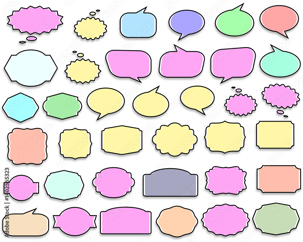 Colorful Speech Bubbles and Text Boxes A Diverse Collection of Design Elements Colorful Speech Bubbles and Text Boxes A Diverse Collection of Design Elements