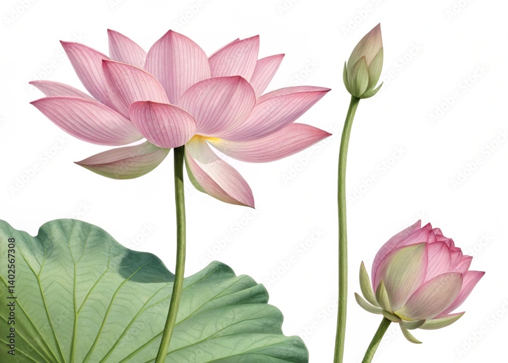 Lotus flower (top view & side view) Lotus flower (top view & side view)