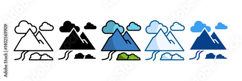 Nature Trail Icon Set Multiple Style Collection