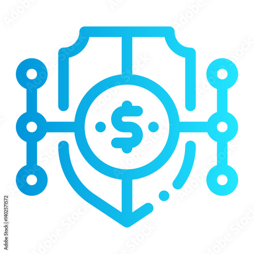 icon secure coins with style gradient