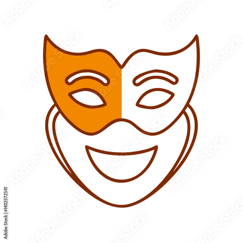 Colorful mask illustration representing joy and celebration, festive atmosphere