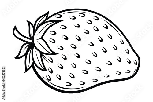 Stylized Black And White Strawberry Vector Illustration For Graphic Design Projects And Creative Works