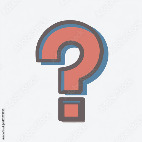 Red mark symbol asks in simple white scene background details