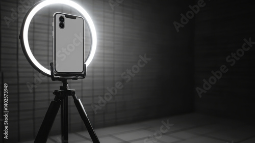 Smartphone tripod with ring light accessory