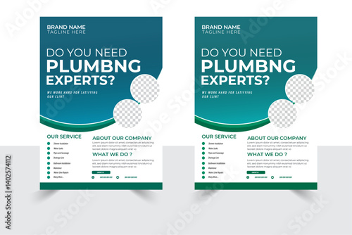 professional plumbing Flyer design Corporate  clean and modern flyer design , A4 size flyer design.