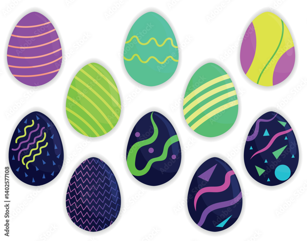 Neon Abstract Easter Egg Collection