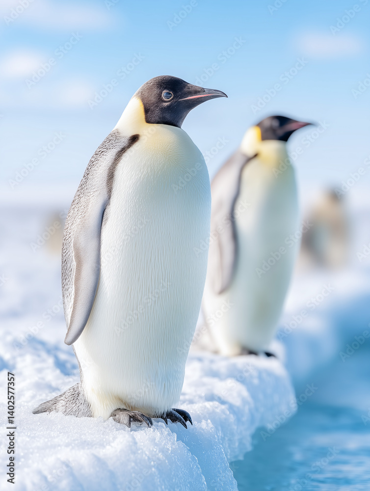 Fototapeta premium penguin on the snow