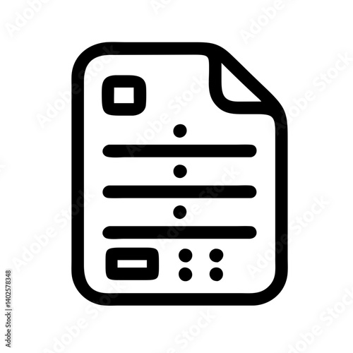 Modern file icon in flat style, featuring no background for flexible use in presentations or infographics.