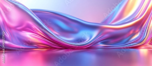 Wallpaper Mural Iridescent fabric waves, studio backdrop, reflection Torontodigital.ca