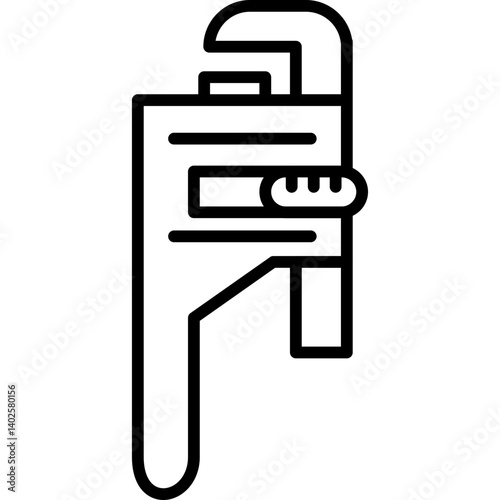 Pipe Wrench Icon Vector Element