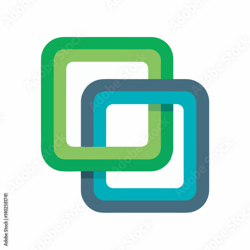 Interlocking squares overlap forming shape geometric background