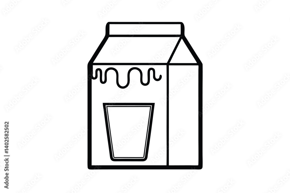 Milk Carton Outline Icon Vector Illustration Minimalist Design Drink Packaging Single Object Clean Look Black And White Drawing Milk Carton Outline Icon Vector Illustration Minimalist Design Drink Packaging Single Object Clean Look Black And White Drawing