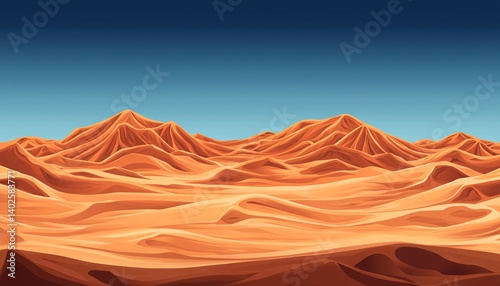 Obraz na płótnie Serene Desert Landscape with Smooth Sand Dunes under a Clear Sky in Subtle Gradient Hues of Warm Earth Tones w salonie