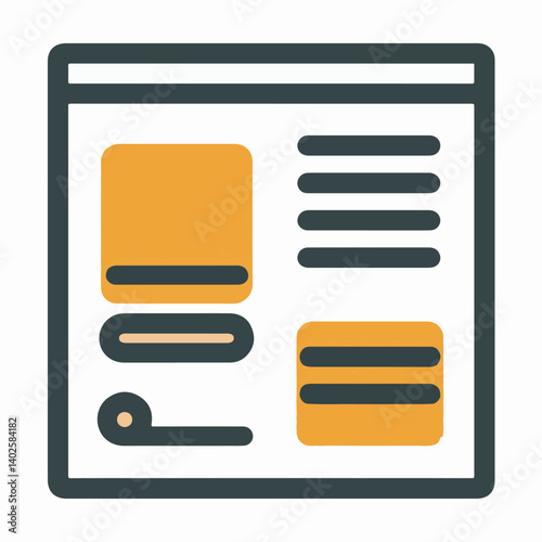 Webpage template displays content in organized format online