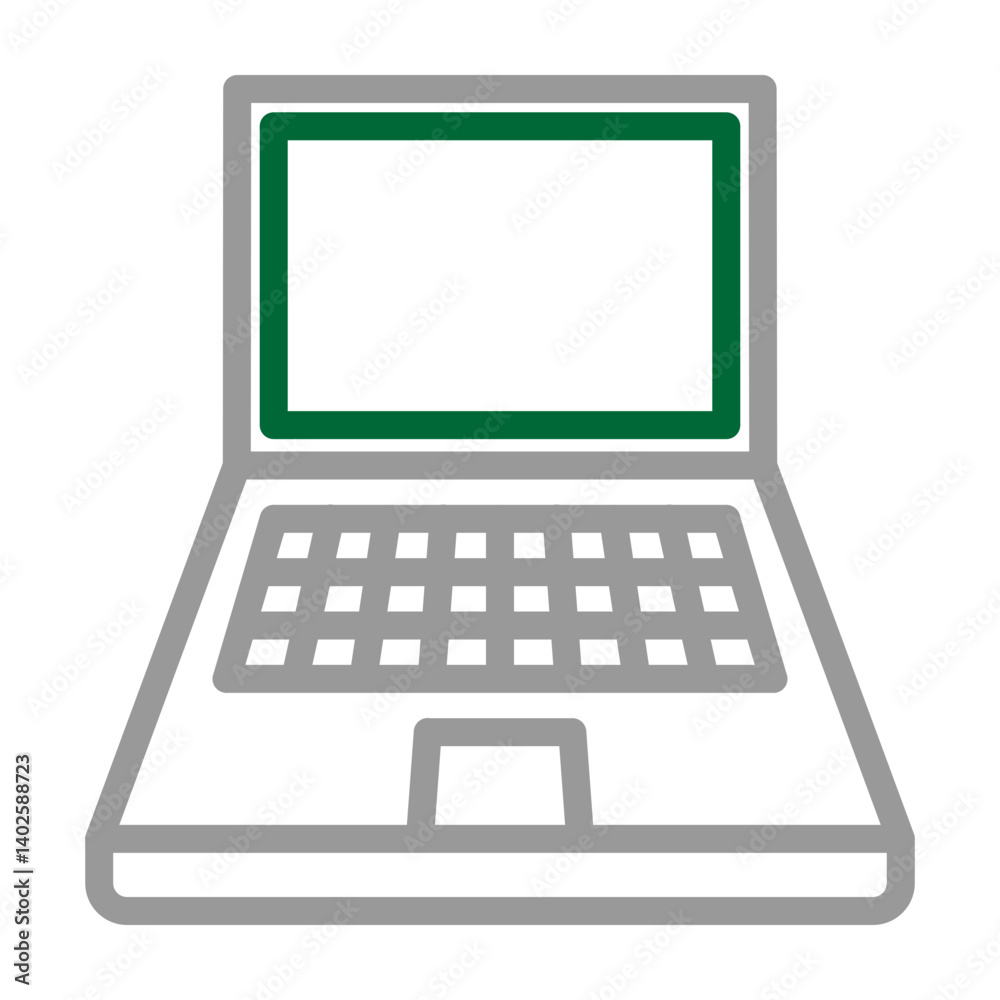 Laptop Vector Line Dark Green Grey Icon Design Laptop Vector Line Dark Green Grey Icon Design