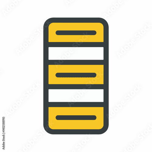 Gold stripes alternate against white background graphic icon
