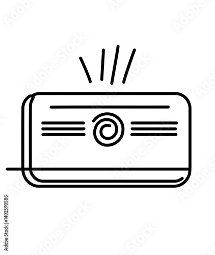 Line Art Icon of Air Conditioner Blowing Air