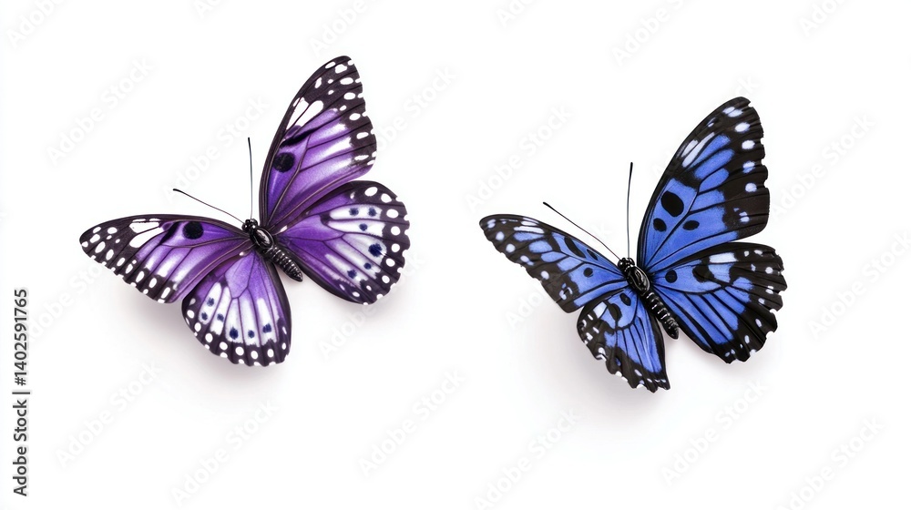 Fototapeta premium Two realistic butterflies