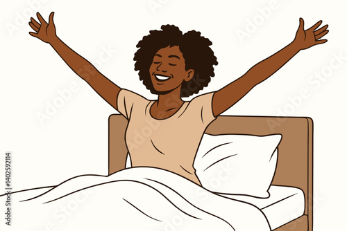 Morning Stretch Bliss: Peaceful Yoga Silhouette at Sunrise, Mindfulness and Wellness Vector Illustration for Fitness Apps, Meditation Guides, Health Websites, and Wellness Programs