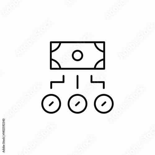 financial distribution system icon sign vector