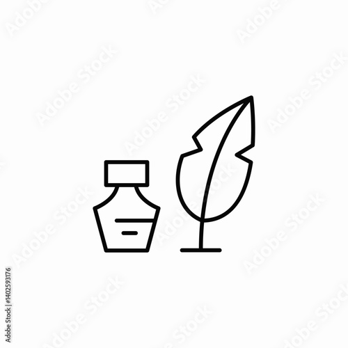 ink quill icon sign vector