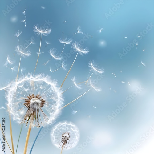 Dandelion Seeds in the Wind