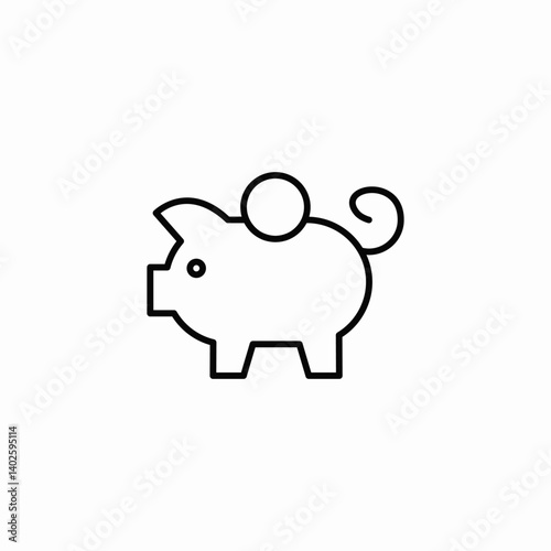 piggy bank coins icon sign vector