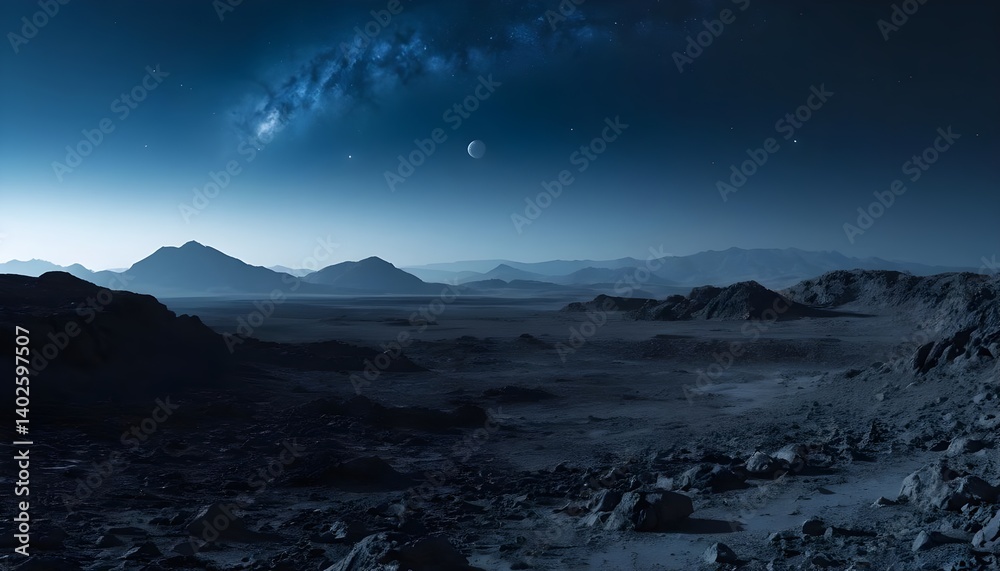 Obraz premium Alien Planet Night Landscape