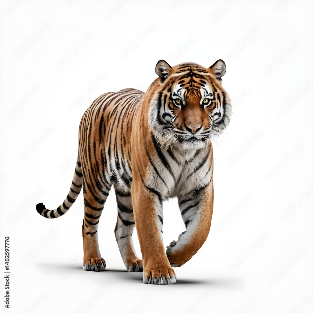 Fototapeta premium Majestic Tiger Walking Towards Camera