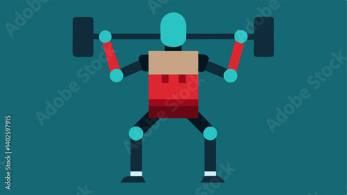 Lifting Objects An individual using a lowerbody exoskeleton to lift a heavy box showcasing the robotic arms in action while maintaining a strong stance.