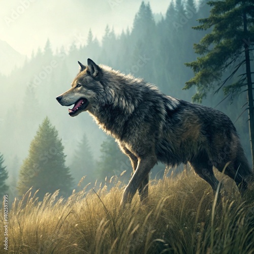 dire wolf back in the nature - khalesi