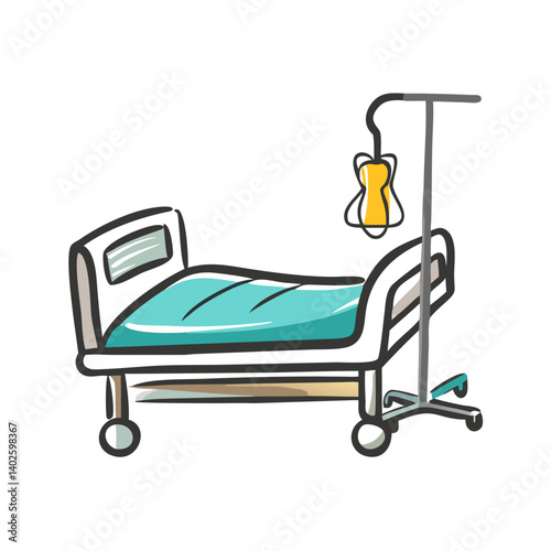 hospital bed icon, hospital bed vector illustration-simple illustration of hospital bed, perfect for hospital bed logos and icons