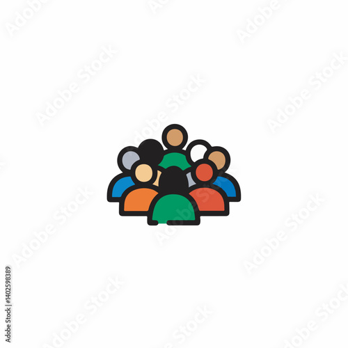 Group icon gathers together in simple arrangement presentation