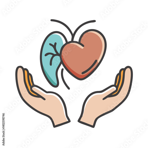 organ donation icon, organ donation vector illustration-simple illustration of organ donation, perfect for organ donation logos and icons