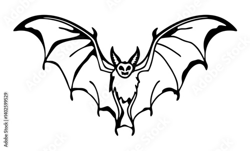 black and white svg vector, Halloween bat icon