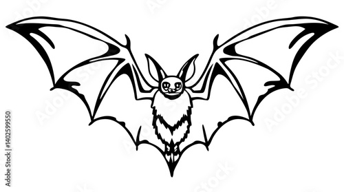 black and white svg vector, Halloween bat icon