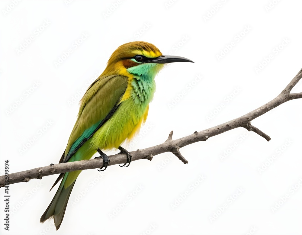 Obraz premium Green Bee-eater Bird on Branch