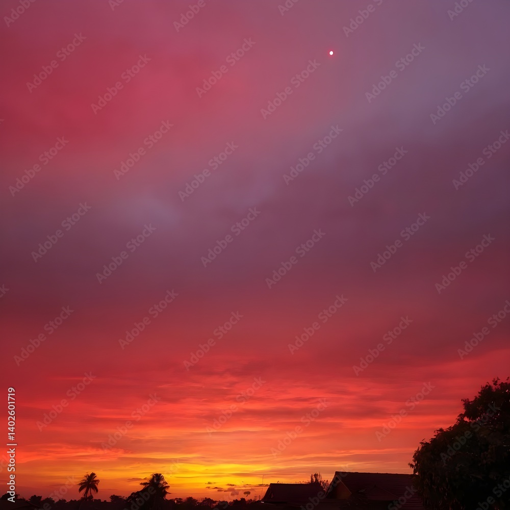 Fototapeta premium Fiery Sunset Sky